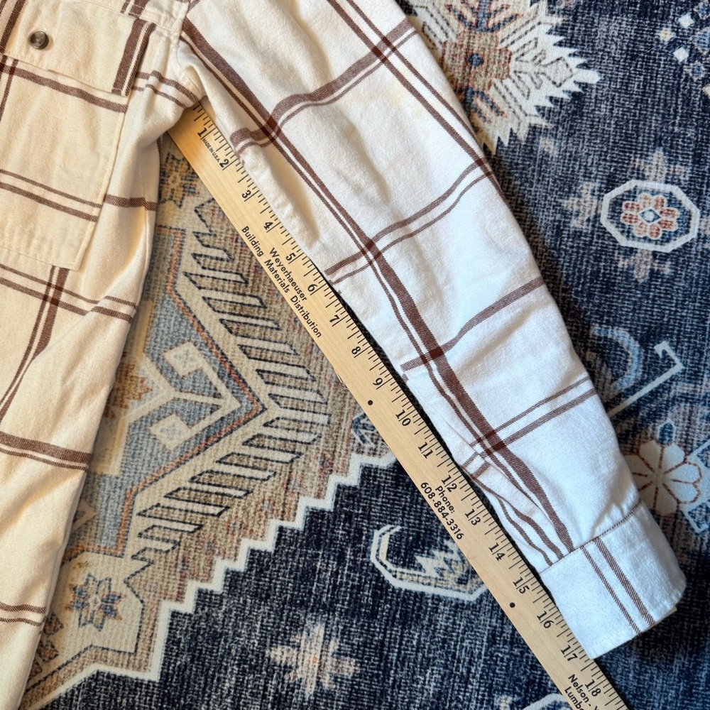 Universal Threads White & Brown Plaid Button Down Shirt Dress 100% Cotton Size S - Picture 13 of 13